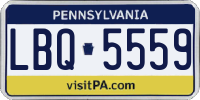 PA license plate LBQ5559