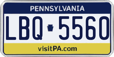 PA license plate LBQ5560