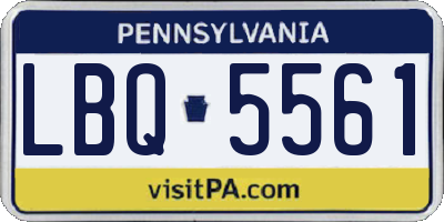 PA license plate LBQ5561