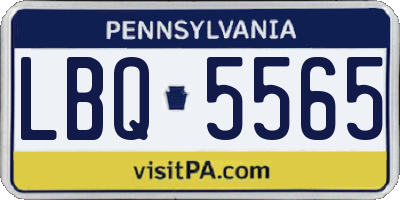 PA license plate LBQ5565