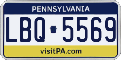 PA license plate LBQ5569