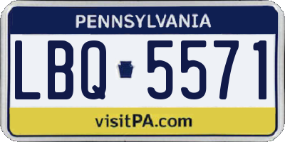 PA license plate LBQ5571