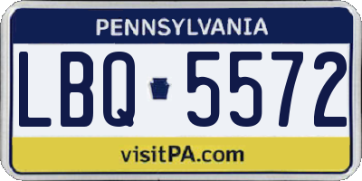 PA license plate LBQ5572