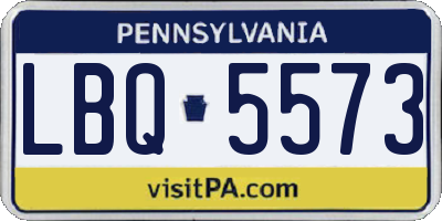 PA license plate LBQ5573