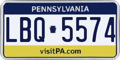 PA license plate LBQ5574
