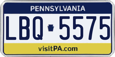 PA license plate LBQ5575