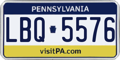 PA license plate LBQ5576
