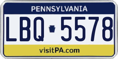 PA license plate LBQ5578