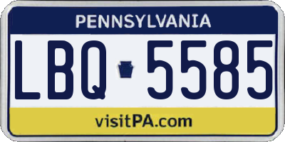 PA license plate LBQ5585