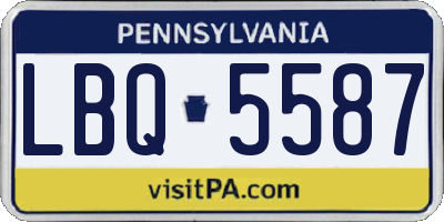 PA license plate LBQ5587