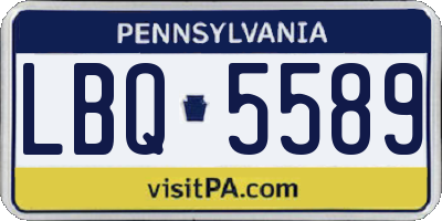 PA license plate LBQ5589