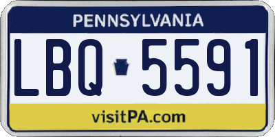 PA license plate LBQ5591