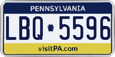 PA license plate LBQ5596