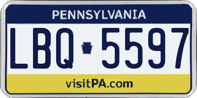 PA license plate LBQ5597