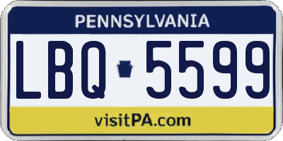 PA license plate LBQ5599