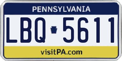 PA license plate LBQ5611