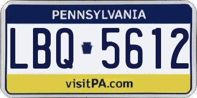 PA license plate LBQ5612
