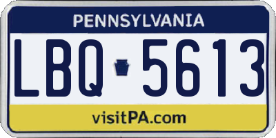 PA license plate LBQ5613