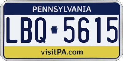 PA license plate LBQ5615