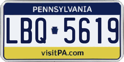 PA license plate LBQ5619