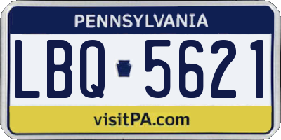 PA license plate LBQ5621