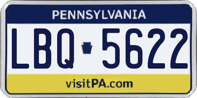 PA license plate LBQ5622