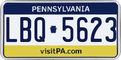 PA license plate LBQ5623