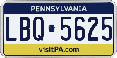 PA license plate LBQ5625