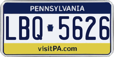 PA license plate LBQ5626