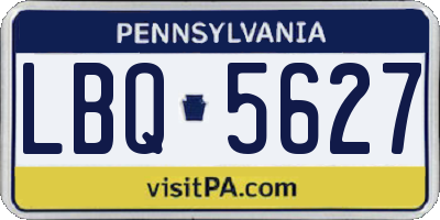 PA license plate LBQ5627