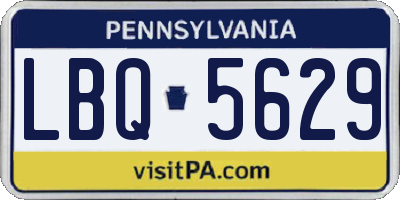 PA license plate LBQ5629