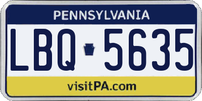 PA license plate LBQ5635