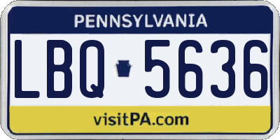 PA license plate LBQ5636