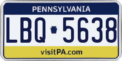 PA license plate LBQ5638