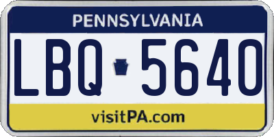 PA license plate LBQ5640