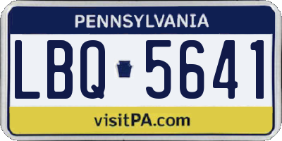 PA license plate LBQ5641