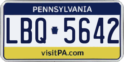 PA license plate LBQ5642