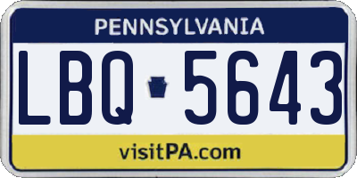 PA license plate LBQ5643