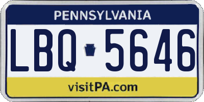 PA license plate LBQ5646