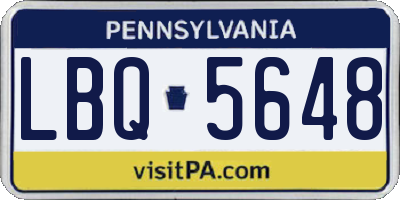 PA license plate LBQ5648