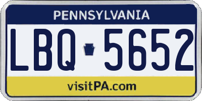 PA license plate LBQ5652