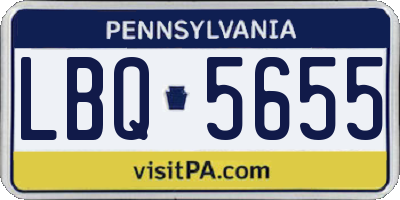 PA license plate LBQ5655