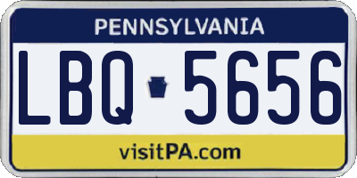 PA license plate LBQ5656