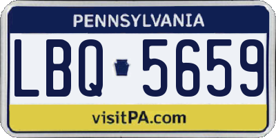 PA license plate LBQ5659