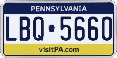 PA license plate LBQ5660