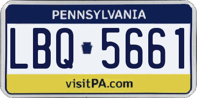 PA license plate LBQ5661