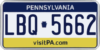 PA license plate LBQ5662
