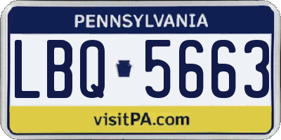 PA license plate LBQ5663
