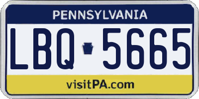 PA license plate LBQ5665