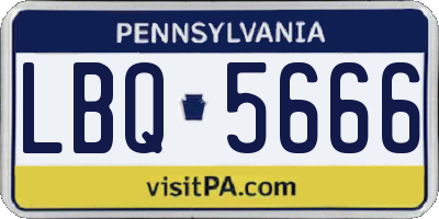 PA license plate LBQ5666